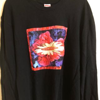 シュプリーム(Supreme)のSUPREME 17FW ロンT Lサイズ ブラック シュプリーム 花柄(Tシャツ/カットソー(七分/長袖))