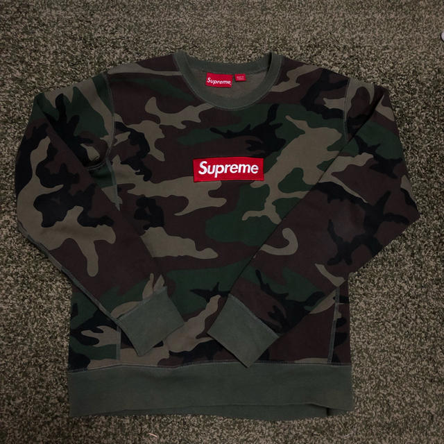 Sサイズ supreme box logo crewneck camo