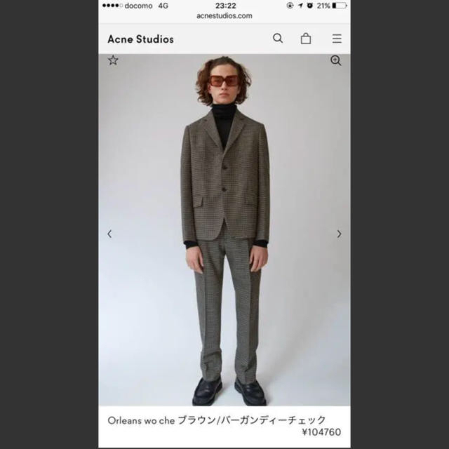 ACNE(アクネ)のacne studios チェック セットアップ メンズのスーツ(セットアップ)の商品写真