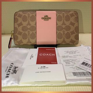 コーチ(COACH)の送料込■COACH 長財布 F31546 新作 カーキピンク カラーブロック新品(財布)