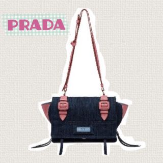 プラダ(PRADA)の確認用/レア新品☆PRADAプラダ☆デニム本革スエードショルダー国内未入荷(ハンドバッグ)