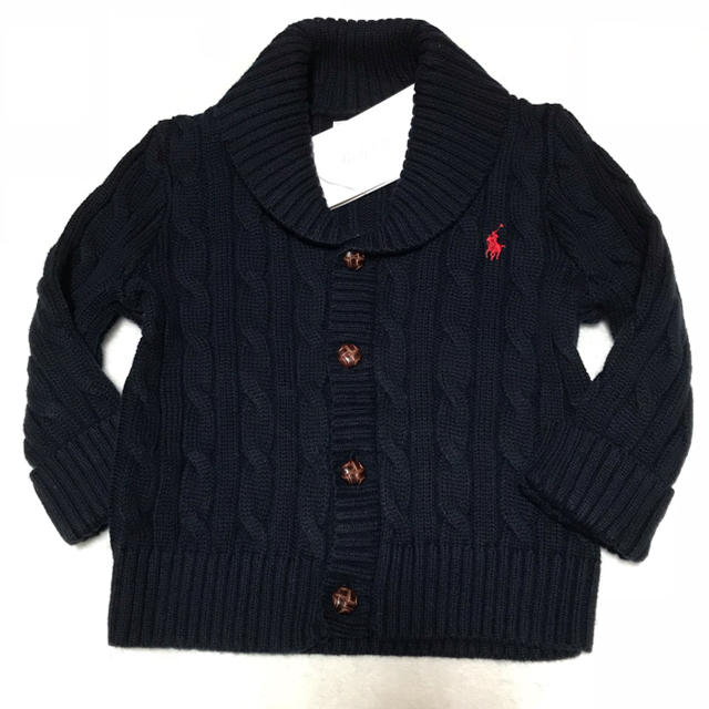 Ralph Lauren(ラルフローレン)の＊あきこ様 専用＊新品✨ショールカラー ケーブルニットカーディガン 18M/85 キッズ/ベビー/マタニティのベビー服(~85cm)(カーディガン/ボレロ)の商品写真