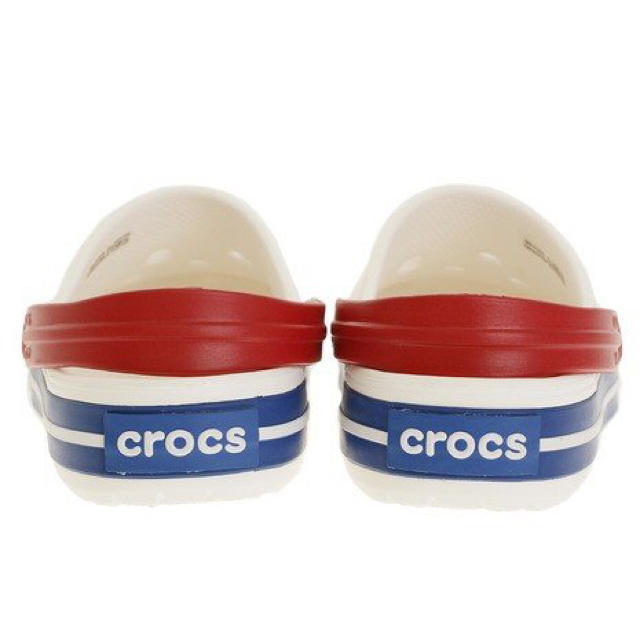 crocs(クロックス)のクロックス 28cm ホワイト ブルー レッド クロッグ バンド ビーチサンダル メンズの靴/シューズ(サンダル)の商品写真