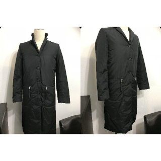 プラダ(PRADA)の●13.5万プラダファーストライン中綿入りダウンコート黒ストラップロゴ入り●美品(ダウンコート)