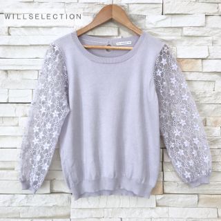 ウィルセレクション(WILLSELECTION)のウィルセレクション 袖レースニット フラワーレース(ニット/セーター)