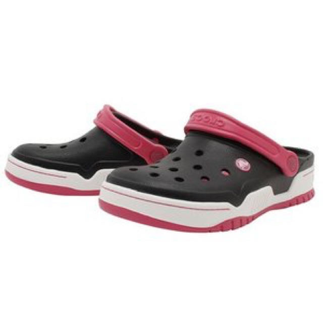 crocs(クロックス)のラスト1 クロックス 29cm ブラック ピンク フロントコート クロッグ メンズの靴/シューズ(サンダル)の商品写真