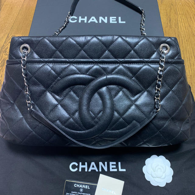 CHANEL 美品❣️キャビアスキン　チェーンショルダーデカココトート