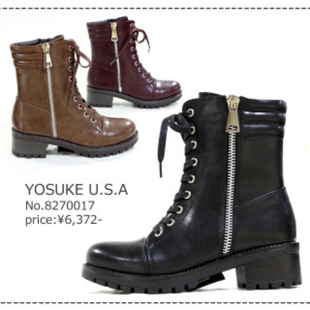 YOSUKE(ヨースケ)のYOSUKE usa サイドジップショートブーツ レディースの靴/シューズ(ブーツ)の商品写真