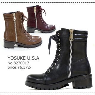 ヨースケ(YOSUKE)のYOSUKE usa サイドジップショートブーツ(ブーツ)