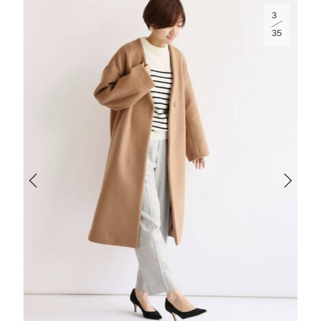 在庫あ IENA - 数日限定値下げ IENA Wビーバーノーカラーコート 未使用