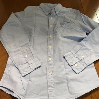 ユニクロ(UNIQLO)のUNIQLOキッズ長袖シャツ150ブルーセレモニーお正月USED(ブラウス)