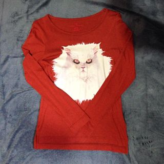 ヴィヴィアンウエストウッド(Vivienne Westwood)のヴィヴィアンウエストウッド【Tシャツ/猫柄/レッド？朱色？】(シャツ/ブラウス(長袖/七分))