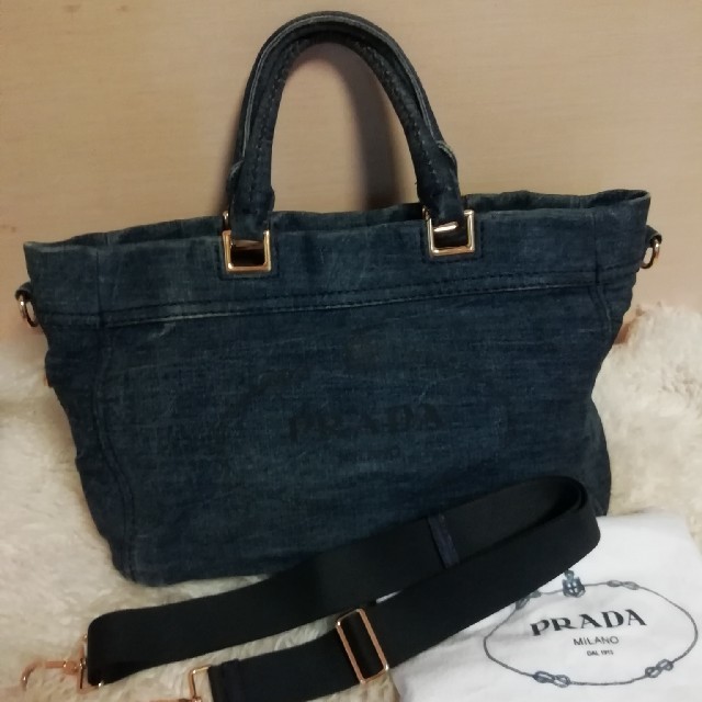 PRADA/プラダ デニム2WAYトートバッグ