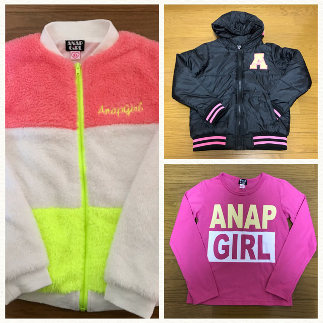 ANAP(アナップ)の【へそピ様専用】ANAP GIRL 3点セット キッズ/ベビー/マタニティのキッズ服女の子用(90cm~)(ジャケット/上着)の商品写真
