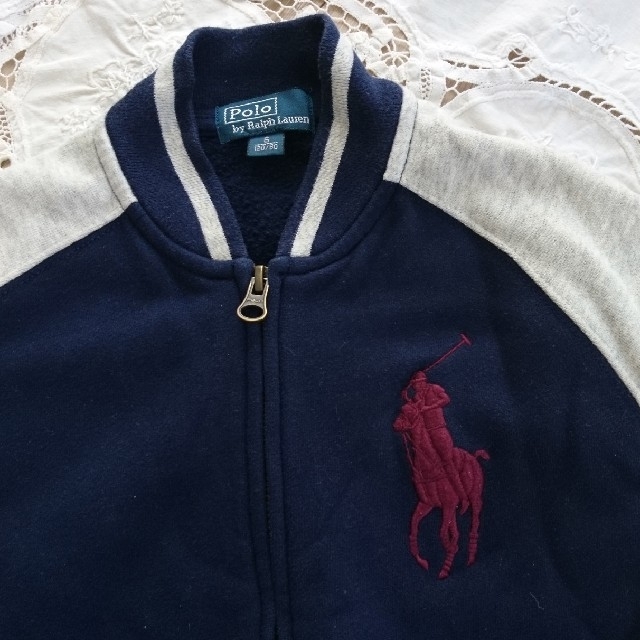 POLO RALPH LAUREN(ポロラルフローレン)のラルフローレン 120(6)ジャンパー 紺×グレー美品 キッズ/ベビー/マタニティのキッズ服男の子用(90cm~)(ジャケット/上着)の商品写真