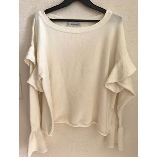 ザラ(ZARA)のZARA フリルトップス(カットソー(長袖/七分))