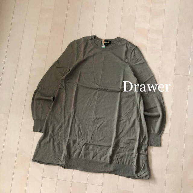 Drawer(ドゥロワー)の極美品⭐️Drawer ドゥロワー ウール ラウンドネック ワンピース レディースのワンピース(ひざ丈ワンピース)の商品写真