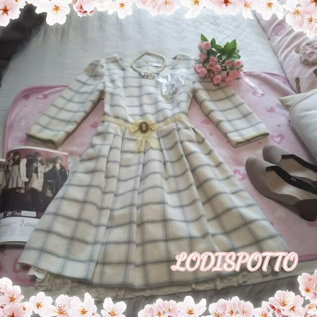 LODISPOTTO(ロディスポット)の♡LODISPOTTO♡冬生地チェックワンピース♡ネックレス付き♡ レディースのワンピース(ひざ丈ワンピース)の商品写真