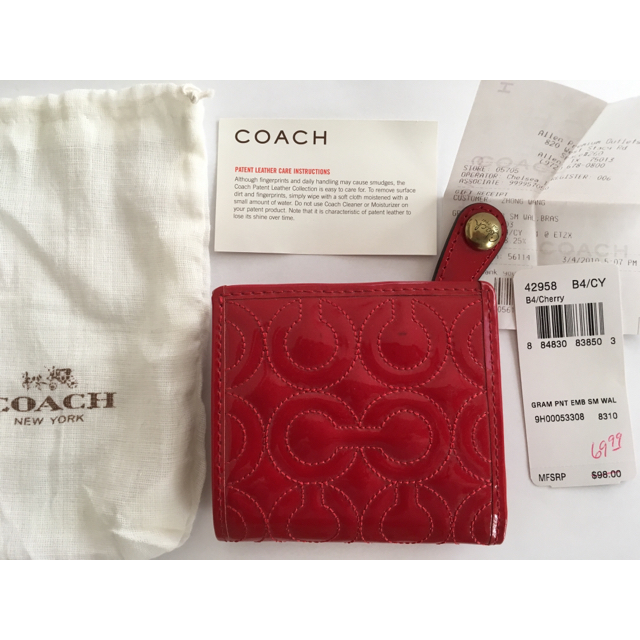 COACH(コーチ)のコーチ エナメル 財布ミニ お札入れ、小銭入れも有り。付属品付き レディースのファッション小物(財布)の商品写真