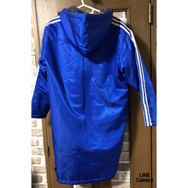 adidas(アディダス)の翌日発送可能★体育館のみで美品です★adidas150☆ボア付き！ベンチコート キッズ/ベビー/マタニティのキッズ服男の子用(90cm~)(コート)の商品写真