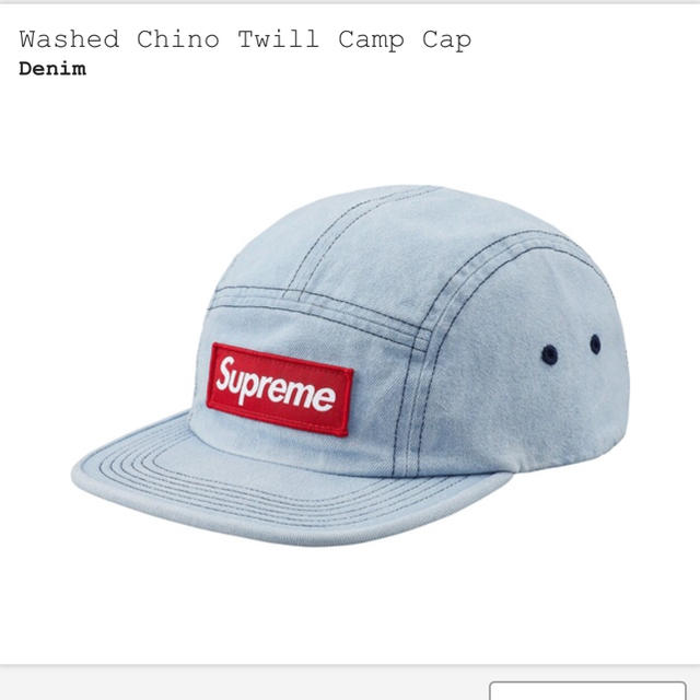 帽子supreme Washed Chino Twill Camp Cap デニム