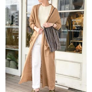 トゥデイフル(TODAYFUL)のシルク混ロングニットカーディガン［値下げしました］(カーディガン)