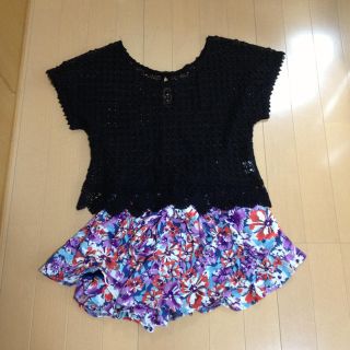 ワンウェイ(one*way)のレースT&花柄フリルショーパンSET(ショートパンツ)