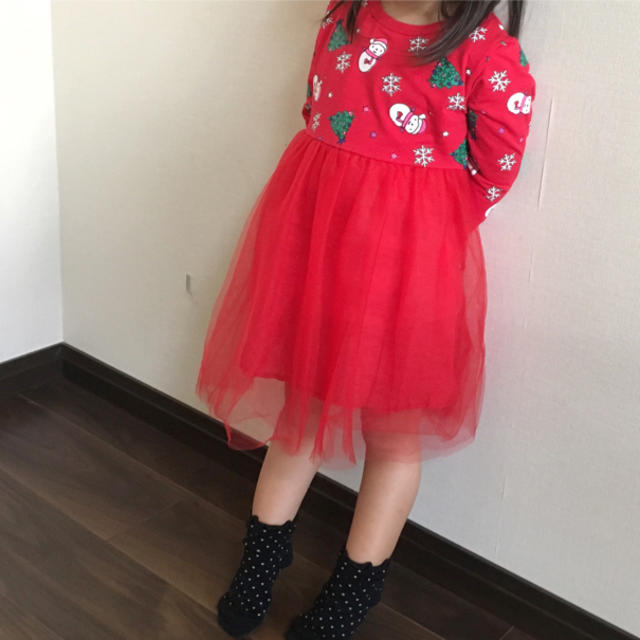 新品♡クリスマス ワンピース♡チュール /ベビーギャップ ユニクロ 他 キッズ/ベビー/マタニティのキッズ服女の子用(90cm~)(ワンピース)の商品写真