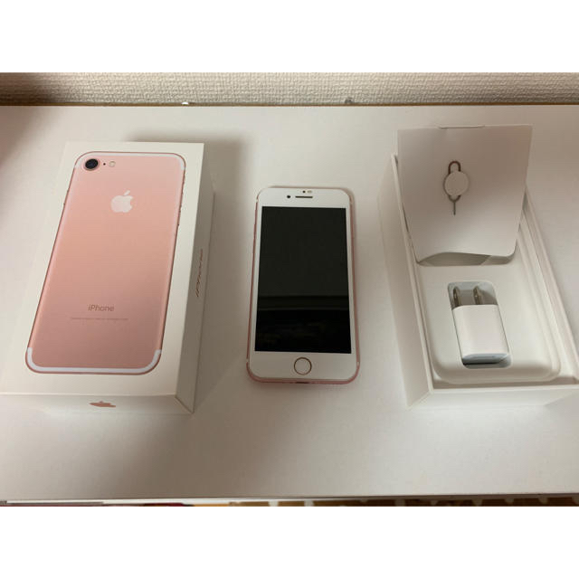 iphone7 rose gold 128 gb simフリー 美品スマホ/家電/カメラ