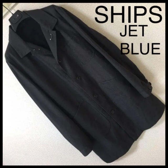 SHIPS JET BLUE(シップスジェットブルー)の◆良品◆SHIPS ジェットブルー◆ショップコート ワーク ヘリンボーン S メンズのジャケット/アウター(ステンカラーコート)の商品写真