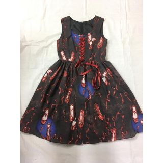 ミルク(MILK)のmilk ミルク レッドシューズdress ブラック バックステージカラー(ひざ丈ワンピース)