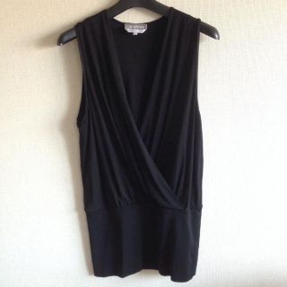 マックスマーラ(Max Mara)の黒いノースリーブのカシュクール(Tシャツ(半袖/袖なし))