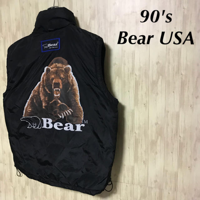 美品 90's Bear USA 2way ダウンベスト 刺繍ロゴ | フリマアプリ ラクマ