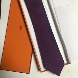 エルメス(Hermes)のHERMESシルクネクタイ H柄パープル系(ネクタイ)