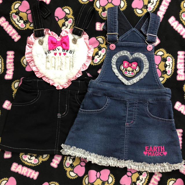 EARTHMAGIC(アースマジック)のジャンスカセット❤ キッズ/ベビー/マタニティのキッズ服女の子用(90cm~)(スカート)の商品写真