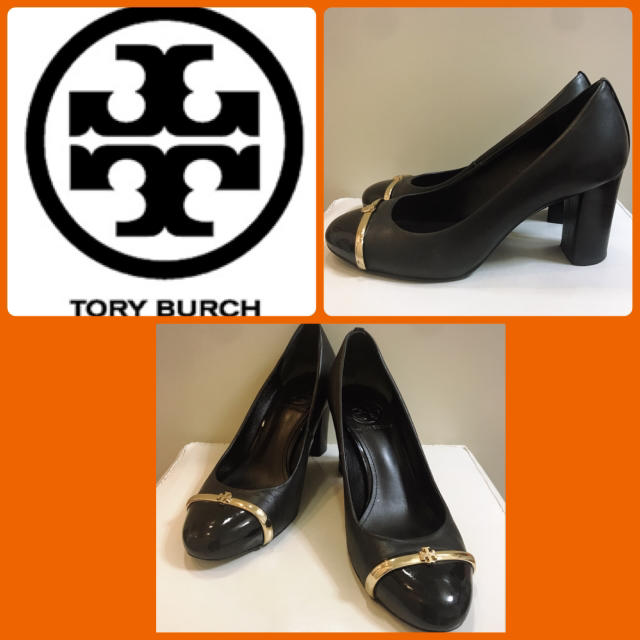 Tory Burch(トリーバーチ)のトリーバーチ♡ブラックレザー ゴールドアイコン パンプス♡ レディースの靴/シューズ(ハイヒール/パンプス)の商品写真