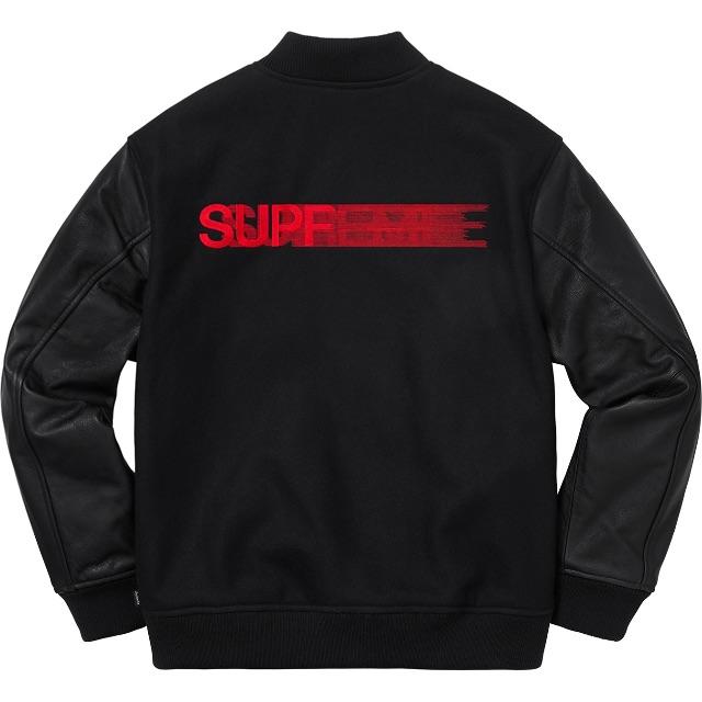Supreme - Supreme Motion Logo Varsity Jacket Black