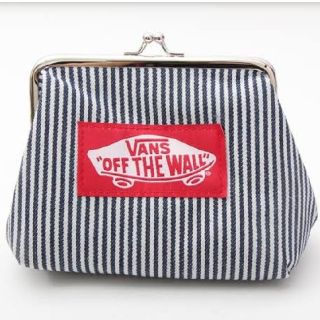 ヴァンズ(VANS)の【非売品・新品・送料込】VANS×mini たっぷり入る！ヒッコリー柄がまぐち(ポーチ)