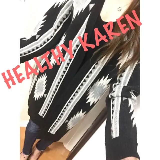 AZUL by moussy(アズールバイマウジー)のHEALTHY KAREN♡AZUL系♡オルテガ♡ネイティブ柄ニットトッパー♡ レディースのトップス(カーディガン)の商品写真