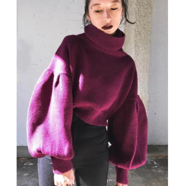 レディース《CLANE》 CROPED VOLUME SLEEVE KNIT