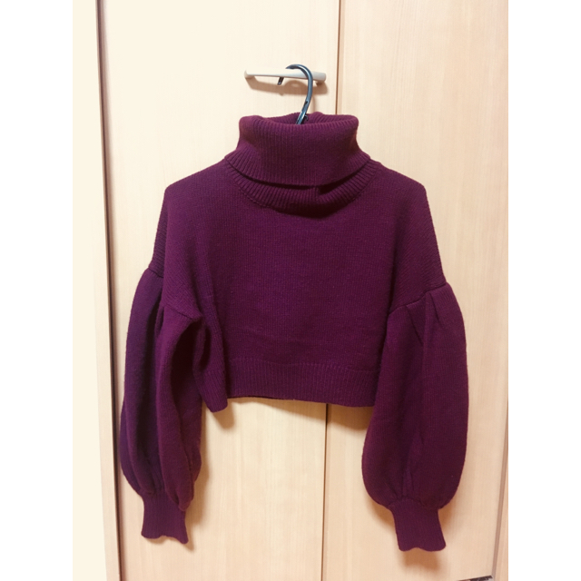 《CLANE》 CROPED VOLUME SLEEVE KNIT 2