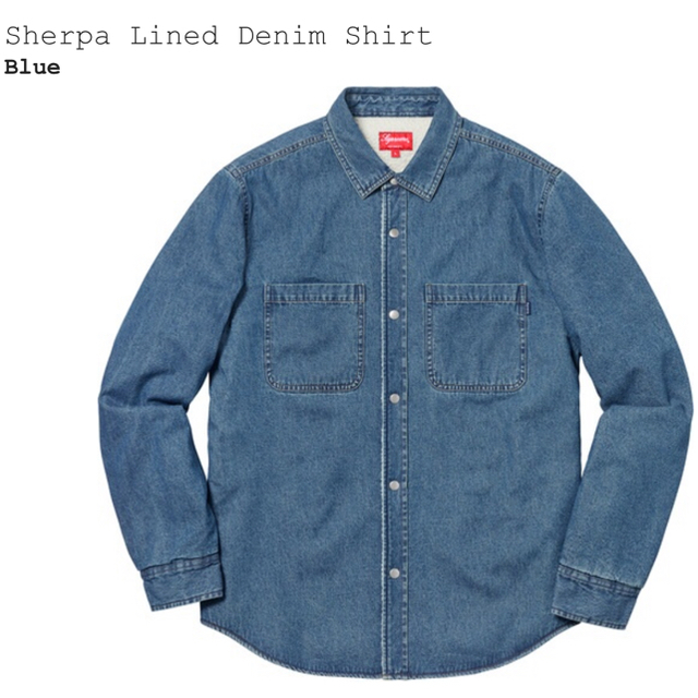 Sherpa Lined Denim Shirt blue size L