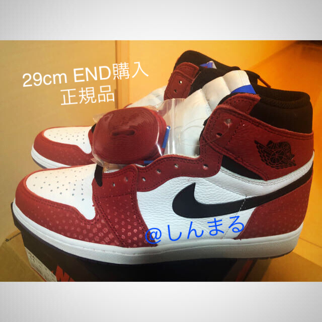 29cm NIKE Air Jordan 1 Spider-Man靴/シューズ