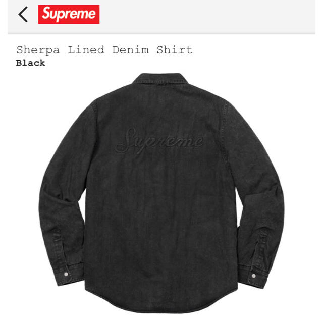 Sサイズ BLACK Sherpa Lined Denim Shirt