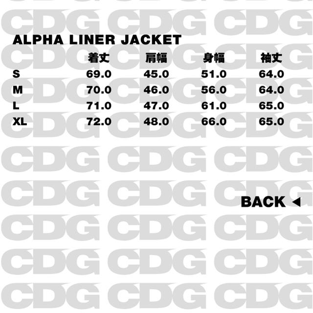 COMME des GARCONS(コムデギャルソン)の新品未使用 LサイズCDG ALPHA LINER JACKET レディースのジャケット/アウター(ミリタリージャケット)の商品写真