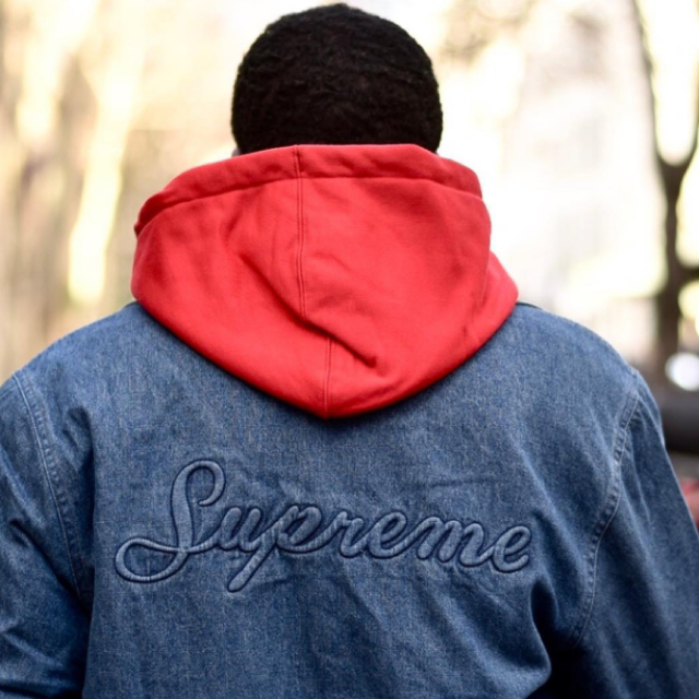 【青S】supreme Sherpa Lined Denim Shirt デニム