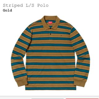 シュプリーム(Supreme)のstriped L/S Polo GOLD (ポロシャツ)