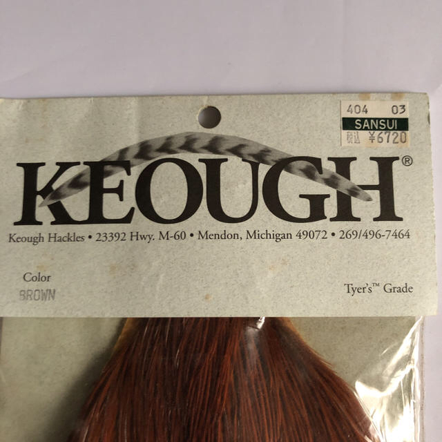 フライ タイイング マテリアル KEOUGH キーオ コックハック