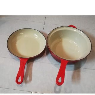 ルクルーゼ(LE CREUSET)の美品 ルクルーゼ マルチファンクション 22cm チェリーレッド  (鍋/フライパン)