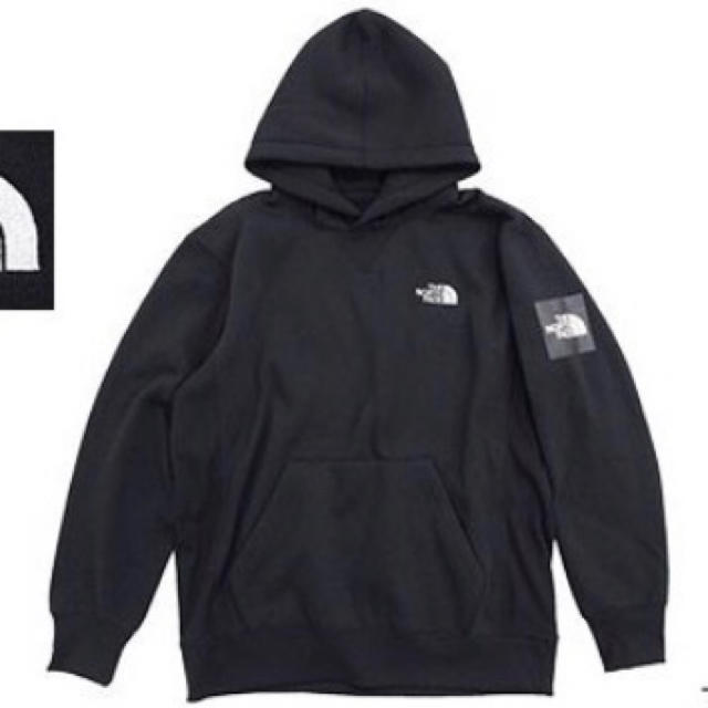 【美品】L THE NORTH FACE   スクエアロゴフーディー  ブラック